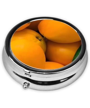 Fresh Mangoes 3 Compartment Round Pill Box Organizer - Portable Travel Pill Box for Easy Medication Management - Buy Online on GoSupps.com