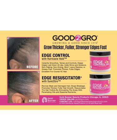 Gold Banner Beauty GOOD2GRO Edge Control Gel - 4oz | Instantly Holds, Smooths, & Tames Edges | Moisturizes, Shines, Restores Damaged Hair - Buy Online on GoSupps.com