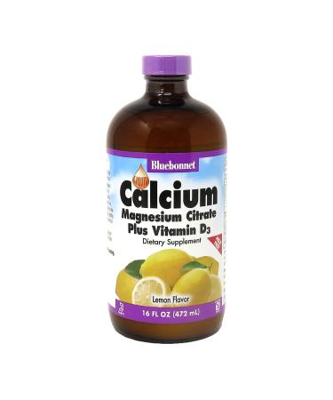 Bluebonnet Nutrition Liquid Calcium Magnesium Citrate Plus Vitamin D3 Natural Lemon 16 fl oz (472 ml) - Buy Online on GoSupps.com
