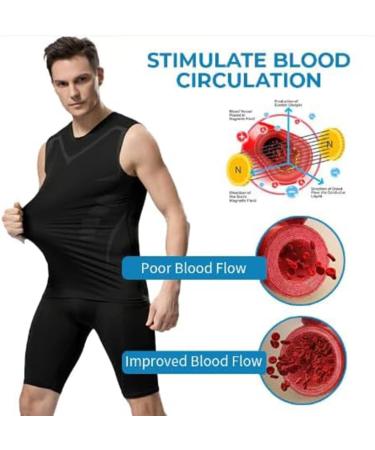 EXPECTSKY Ionic Shaping Vest for Men - Chest Gynecomastia Compression Top | Perfect Body Gray M - Buy Online on GoSupps.com