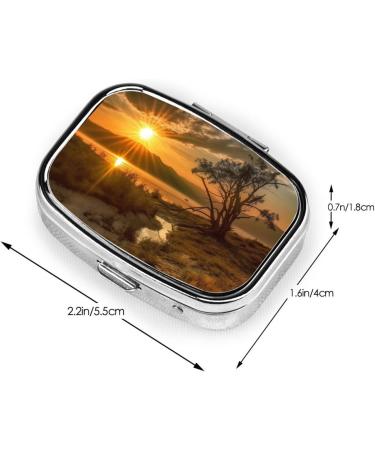 Last Sun Rays 2 Compartment Small Pill Case | Cute Travel Pill Box & Organizer for Purse | Ideal Gift for Travelers - Buy Online on GoSupps.com
