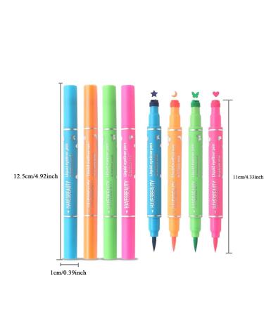 Makeup Eyeliner Pen in 4 Colors Double Head Stamp Makeup Eyeliner Pen Eye Line Stamp for Girlfriend Daughter Lover - Buy Online on GoSupps.com