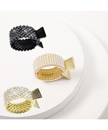 Doromy 3-Pack Rhinestone & Pearl Hair Clips for High Ponytail | Women's Hair Accessories for Thick & Thin Hair | Perfect Gift for Birthday/Christmas - Buy Online on GoSupps.com