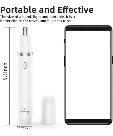 Rechargeable Cordless Nose Hair Trimmer with Dual Edge Blades - LED Light for Easy Painless Trimming - For Men and Women (White) - Buy Online on GoSupps.com