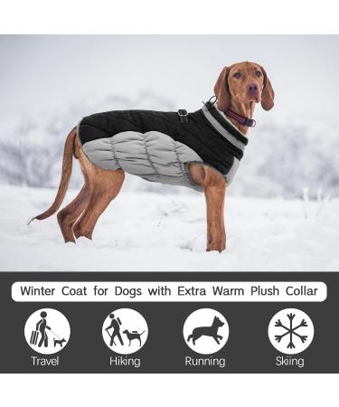 Kuoser Waterproof Dog Coat - Winter Jacket for Small & Medium Dogs | Fleece Lined Cozy Reflective Vest - XS Black - Buy Online on GoSupps.com
