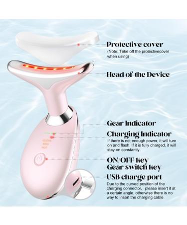 Neck Face Massager - Face Sculpting Tool with 3 Colour Modes & Vibration (Sakura Pink) - International Shipping Available - Buy Online on GoSupps.com