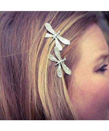 Vintage Silver Dragonfly Hair Clips & Bobby Pins - Elegant Hair Accessories for Women & Girls - Buy Online on GoSupps.com