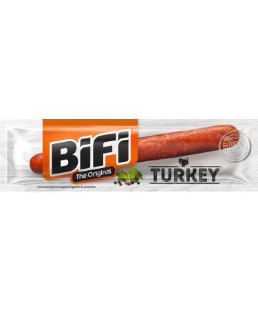 Bifi Turkey 24 Pack - Hearty Air-Dried Turkey Meat Snack (20g) | Perfect for On-the-Go Office or Sports | Flavorful Pepper Coriander & Garlic - Buy Online on GoSupps.com