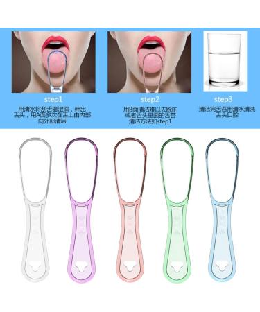 Ranuw Double-Sided Tongue Scraper - Food-Grade Plastic Tongue Cleaner Brush - Light Pink Hygiene Care - Buy Online on GoSupps.com