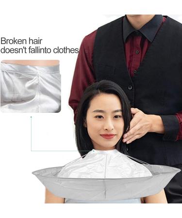 Waterproof Hair Cutting Cape for Men and Women - Salon Quality Barber Cape for Hair Stylists - Silver Beard Shaving Cape - Ideal for Adults and Kids - Buy Online on GoSupps.com