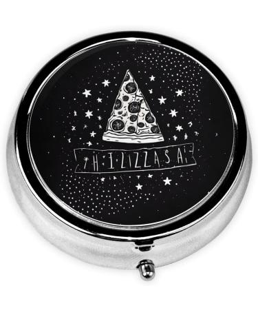 Buy Pizza Constellation Mini Round Pill Box | 3 Compartment Travel Pill Organizer | Portable Medicine Case for Home & Office - Buy Online on GoSupps.com