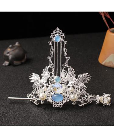 Beaupretty Chinese Hair Coronet Set | Hanfu Headdress & Hair Pins for Women & Girls | Traditional Silver Hair Accessories - Buy Online on GoSupps.com