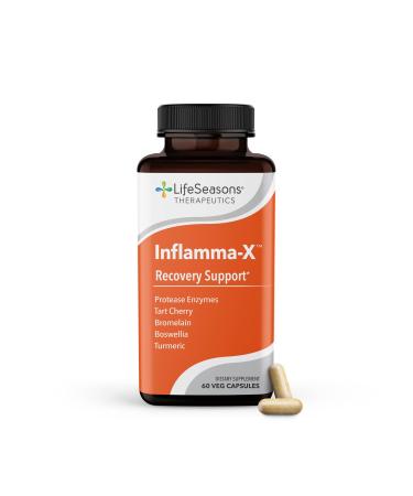 LifeSeasons Inflamma-X Joint & Tissue Support Supplement Supports Muscle Comfort Recovery & Flexibility Herbal Formula with Turmeric Bromlein Boswellia & Protease Enzymes 60 Capsules 60 Count (Pack of 1)
