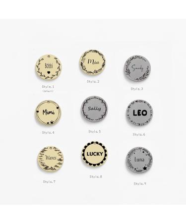 Corolla Elegance 316 Stainless Steel Dog & Cat ID Tags - Double-Sided Engraved Safe Edge Polishing - Perfect for Cat Flower Crowns - Buy Online on GoSupps.com