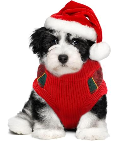 Katzinst Christmas Dog Sweater for Small Dogs | Fleece Sweaters for French Bulldogs Dachshunds Chihuahuas & Yorkies - Festive Red & Green Designs - Buy Online on GoSupps.com
