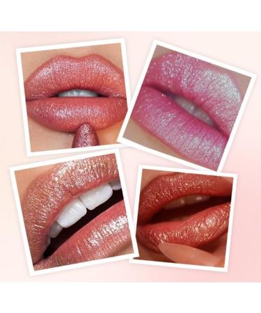  Mciluyaiio Diamond Glitter Lipstick Metallic Lipstick For Women Diamond Nude Shimmer Lip Gloss Shiny & Shimmer Finish Metallic Glitter Lip Gloss Waterproof (02# 1) - Buy Online on GoSupps.com