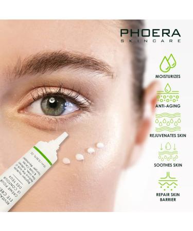 Phoera Revitalizing Eye Cream - Brighten & Hydrate | Reduce Fine Lines Dark Circles & Puffiness | For All Skin Types | Shop Internationally - Buy Online on GoSupps.com