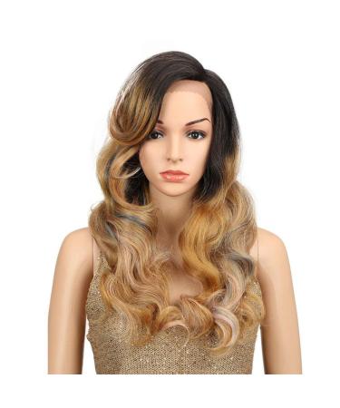 SHIYID Miracle Heat Resistant Synthetic Wigs For Women Natural Long Wavy Wig With Hair Black To Brown Heavy Density