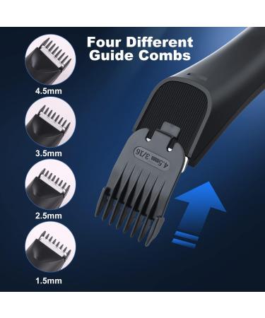 Electric Body Hair Trimmer for Men - Rechargeable Cordless Groomer with Guide Combs for Pubic Ball & Groin Area - Best Shaver for Body Hair Removal - Buy Online on GoSupps.com
