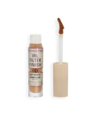Makeup Revolution IRL Filter Finish Concealer Medium to Full Coverage Matte Finish C12.5 Medium/Dark Skin Tones 6g C12.5 6 g (Pack of 1)
