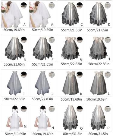 xbiez Pearl/Bowknot Long Tulle Marriage Bridal Veil with Fix Hair Comb/Clip for Marriage Wedding Celebration Party Headpieces Two layer plain B - Buy Online on GoSupps.com