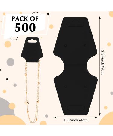 Eersida 500 Pcs Kraft Necklace Display Cards - Adhesive Jewelry Packaging for Choker, Earring, Hairband - Black Bracelet Holder for Small Business Supplies - Buy Online on GoSupps.com