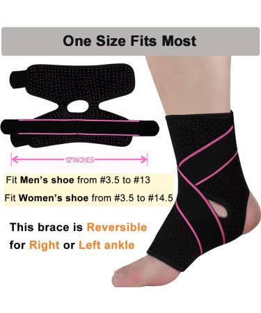 Breathable Ankle Brace for Women & Men - Strong Support & Protection, Adjustable Compression for Sprained Ankle - Pink & Black - Buy Online on GoSupps.com