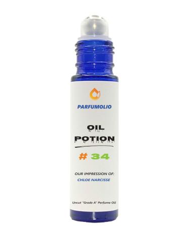 Oil Potion # 34 Inspired by Chloe Narcisse Women's Uncut Grade A Fragrance Body Oil Dupe Concentrated Long Lasting Roll-On 10ml / 0.33 oz