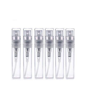 2 ml/3ml/4ml/5 ml portable refillable glass make-up clear empty spray bottles cosmetics atomizer spray bottle container 6 pieces 6 count (pack of 1)