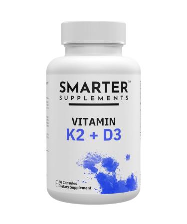 Smarter Supplements Vitamin D3 K2 5000 IU with BioPerine - Includes Vitamin K2 MK7 and Calcium - Extra Absorption Technology - Made in USA (Single) 1