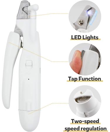 Dog Nail Grinder Pet Nail Clippers Upgraded 2 in 1 Electric Pet Nail Trimmer with LED Light Professional Dog Claw Care Paws Grooming Portable and Rechargeable for Large Medium Small Dogs & Cats - Buy Online on GoSupps.com
