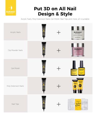 Buy BURANO 3D Clear Nail Sculpting Gel - 15G Nail Glue for Art Designs Clear Molding Gel for Sculpture & Decoration - Fast International Shipping - Buy Online on GoSupps.com