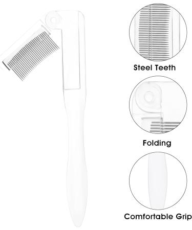 Sibba Folding Eyelash Comb 2PCS - Metal Teeth Separator Curler Steel Mascara Brush Grooming Tools for Eyelashes & Eyebrows - Black & Transparent - Buy Online on GoSupps.com