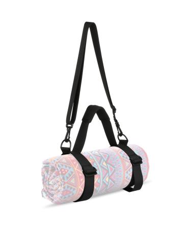 Cosmos Portable Yoga Mat Strap Mat Sling Picnic Blanket Strap with Adjustable Shoulder Strap & Handle for Festivals Picnics Camping Motorcycle Bedroll Pilates, Black - Buy Online on GoSupps.com