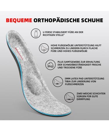 Valsole Orthopedic Insoles for Men & Women - Soft Shoe Inserts for Flat Feet & Plantar Fasciitis - Size 46-47 EU (29.5cm) - Comfort & Pain Relief - Buy Online on GoSupps.com