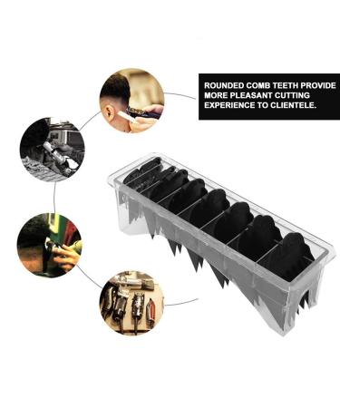 8pcs Professional Hair Clip Comb Guide Set | Hair Clipper Accessories for Salon Hairstyling | Limit Combs for Hairdressing - Buy Online on GoSupps.com