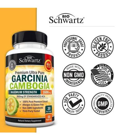 BioSchwartz Premium Garcinia Cambogia Supplement (1 Month Supply) Plus Cold Pressed MCT Coconut Oil Capsules (2 Month Supply) - Buy Online on GoSupps.com