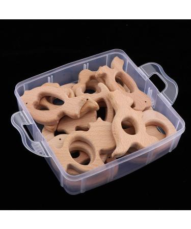 Tenlacum Natural Beech Wood Teething Ring - BPA Free 15 Pack | Eco-Friendly Baby Teething Toy for International Shipping - Buy Online on GoSupps.com