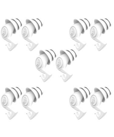 Ear Plugs for Noise Reduction 5 Pairs Noise Cancelling Sleep Ear Plugs Reusable Silicone Ear Plugs 3 Layer Hearing Protection Super Soft High Decibel Ear Plugs for Reading Studying Washable