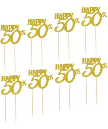 COLLBATH 12pcs Birthday Cake Toppers Th Birthday Shimmer Prais Party Supplies Insert Card Decor Glitter Cupcake Picks Bamboo Plug in - Buy Online on GoSupps.com