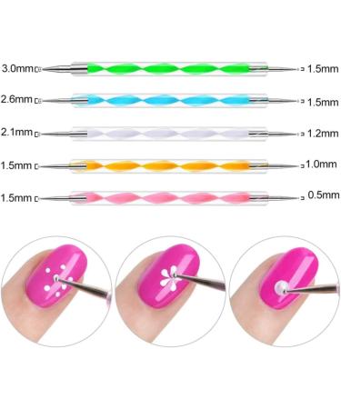 Nail Pen Designer Stamp Nail Art Tool with 15pcs Nail Painting Brushes Nail Dotting Tool Nail Foil Manicure Tape Color Rhinestones for Nails - Buy Online on GoSupps.com