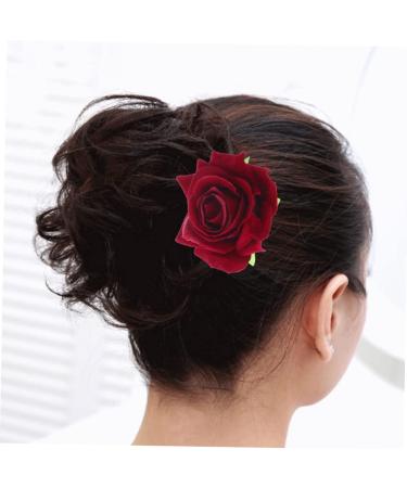 iplusmile 2 1 Rose Flower Hair Retro Decor Small Flower Hair Clips Flower Pin Girls Headbands Hair Bands for Womens Hair Cloth Artificial Flowers Rose Hair Clip Dress Bridegroom Safflower Rosso - Buy Online on GoSupps.com