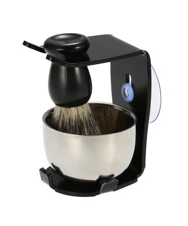 Vegan Shaving Brush Set with Elegant Travel Gift Box Black