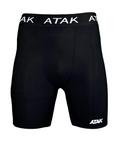 ATAK Youth Junior Sports Running Gym Baselayer Compression Shorts Large Black
