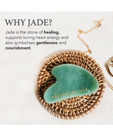 RAS LUXURY OILS Jade Gua Sha Face Lifting Massager - Sculpt Jaw Reduce Puffiness & Wrinkles Spa Acupuncture Tool - Relax Face Muscles - Buy Online on GoSupps.com