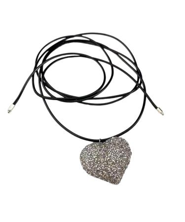 Oralgo's necklace with a simple heart trailer elegant crystal peach colors collar loop necklace jewelry for women and girls