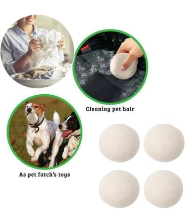 Wool Dryer Balls Tumble Dryer Balls Pack of 4 XL- Fabric Softening Handmade Reusable Organic Wool Laundry Balls Reduce Drying Time Noise Wrinkles Free with No Bad Odor White - Buy Online on GoSupps.com