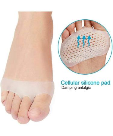 Silicone Honeycomb Forefoot Cushion - 5 Pairs of Soft Gel Breathable Foot Pads for Pain Relief - Skin Color Football Pads - Buy Online on GoSupps.com