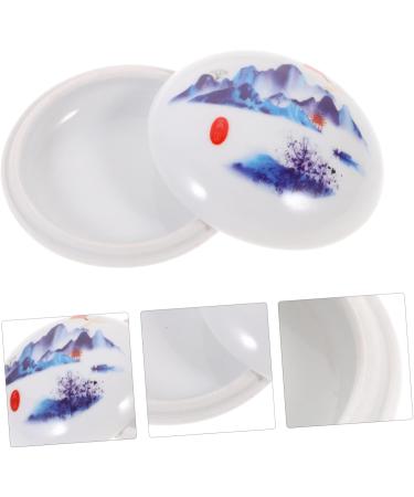 Housoutil Ink Pad Box Thumb Impression Pad Travel Container Cosmetic Containers Lipstick Jar Dragonfly Decor Mini Lipsticks Makeup Lipstick Rouge Jar Ceramics Storage Bottle with Cover White - Buy Online on GoSupps.com