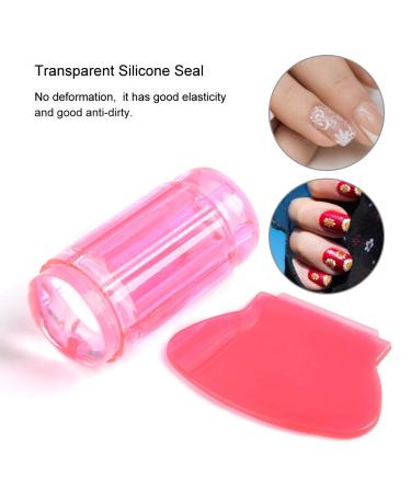 Nail Art Stamper Set - Silikon Nagellack Transfer Stamper & Schaber f r DIY Manik re - Transparent Rot | Internationaler Versand - Buy Online on GoSupps.com